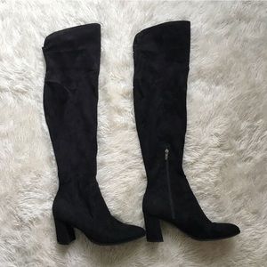 Marc Fisher Luley Suede Over the Knee Boot Black Size 8.5